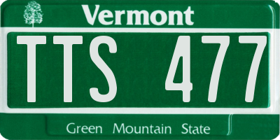 VT license plate TTS477
