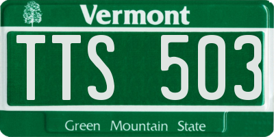 VT license plate TTS503