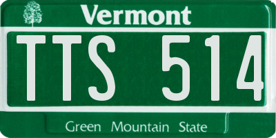 VT license plate TTS514