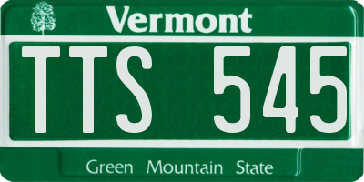 VT license plate TTS545