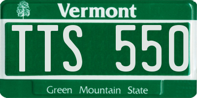 VT license plate TTS550