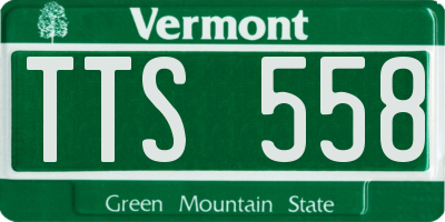 VT license plate TTS558