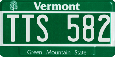 VT license plate TTS582