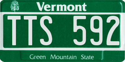 VT license plate TTS592