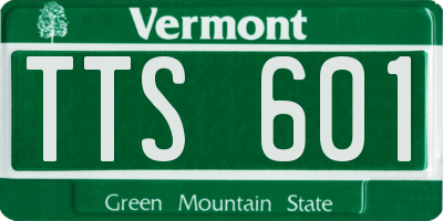 VT license plate TTS601