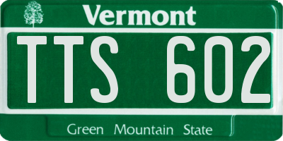 VT license plate TTS602
