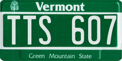 VT license plate TTS607