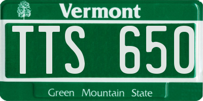 VT license plate TTS650