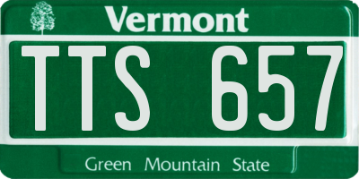 VT license plate TTS657