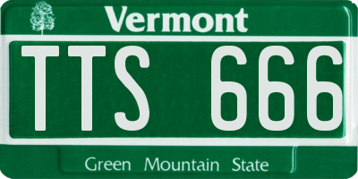 VT license plate TTS666