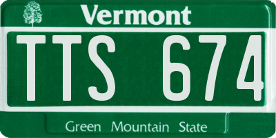 VT license plate TTS674