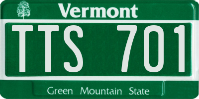 VT license plate TTS701