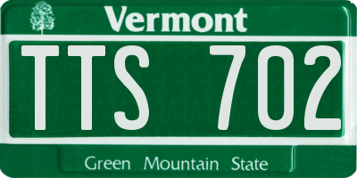 VT license plate TTS702