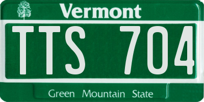 VT license plate TTS704