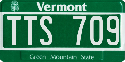 VT license plate TTS709