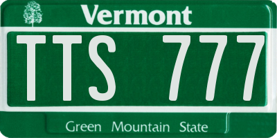 VT license plate TTS777