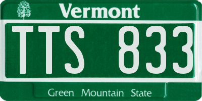 VT license plate TTS833
