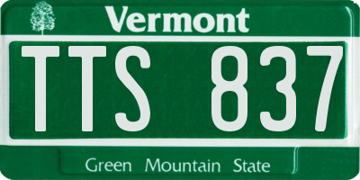 VT license plate TTS837