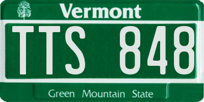 VT license plate TTS848