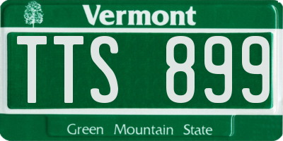 VT license plate TTS899