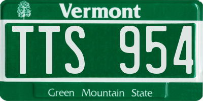 VT license plate TTS954