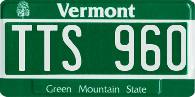 VT license plate TTS960