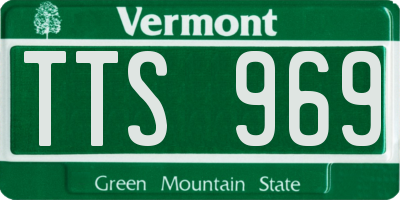 VT license plate TTS969