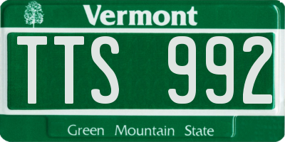 VT license plate TTS992