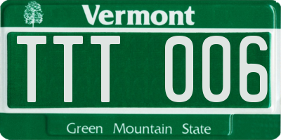 VT license plate TTT006