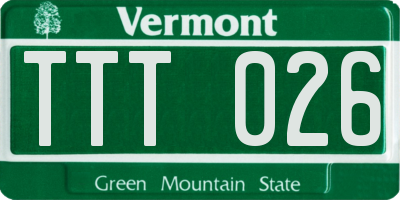 VT license plate TTT026