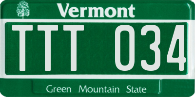 VT license plate TTT034