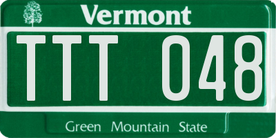 VT license plate TTT048