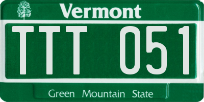 VT license plate TTT051