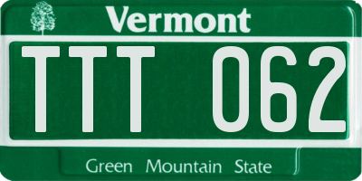 VT license plate TTT062