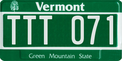 VT license plate TTT071