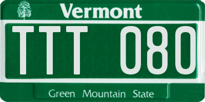 VT license plate TTT080