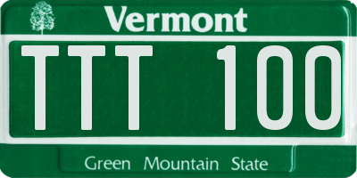 VT license plate TTT100