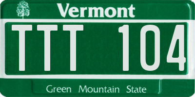 VT license plate TTT104