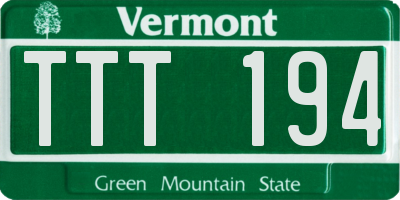 VT license plate TTT194