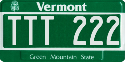 VT license plate TTT222