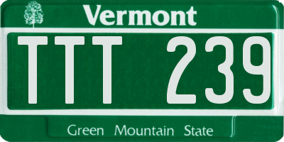 VT license plate TTT239
