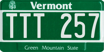 VT license plate TTT257