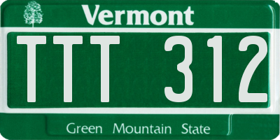 VT license plate TTT312