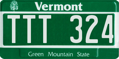 VT license plate TTT324