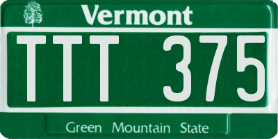 VT license plate TTT375