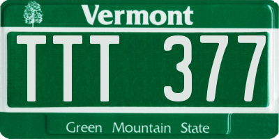 VT license plate TTT377