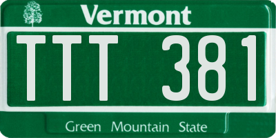 VT license plate TTT381