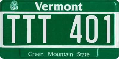 VT license plate TTT401