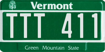 VT license plate TTT411