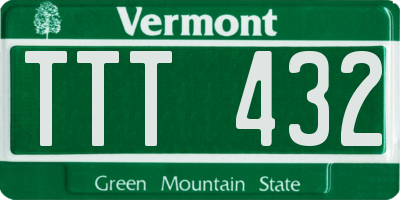 VT license plate TTT432